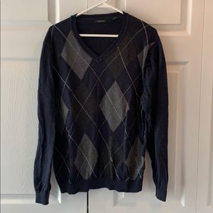 Van Heusen Men’s Medium Sweater Navy Blue/Grey